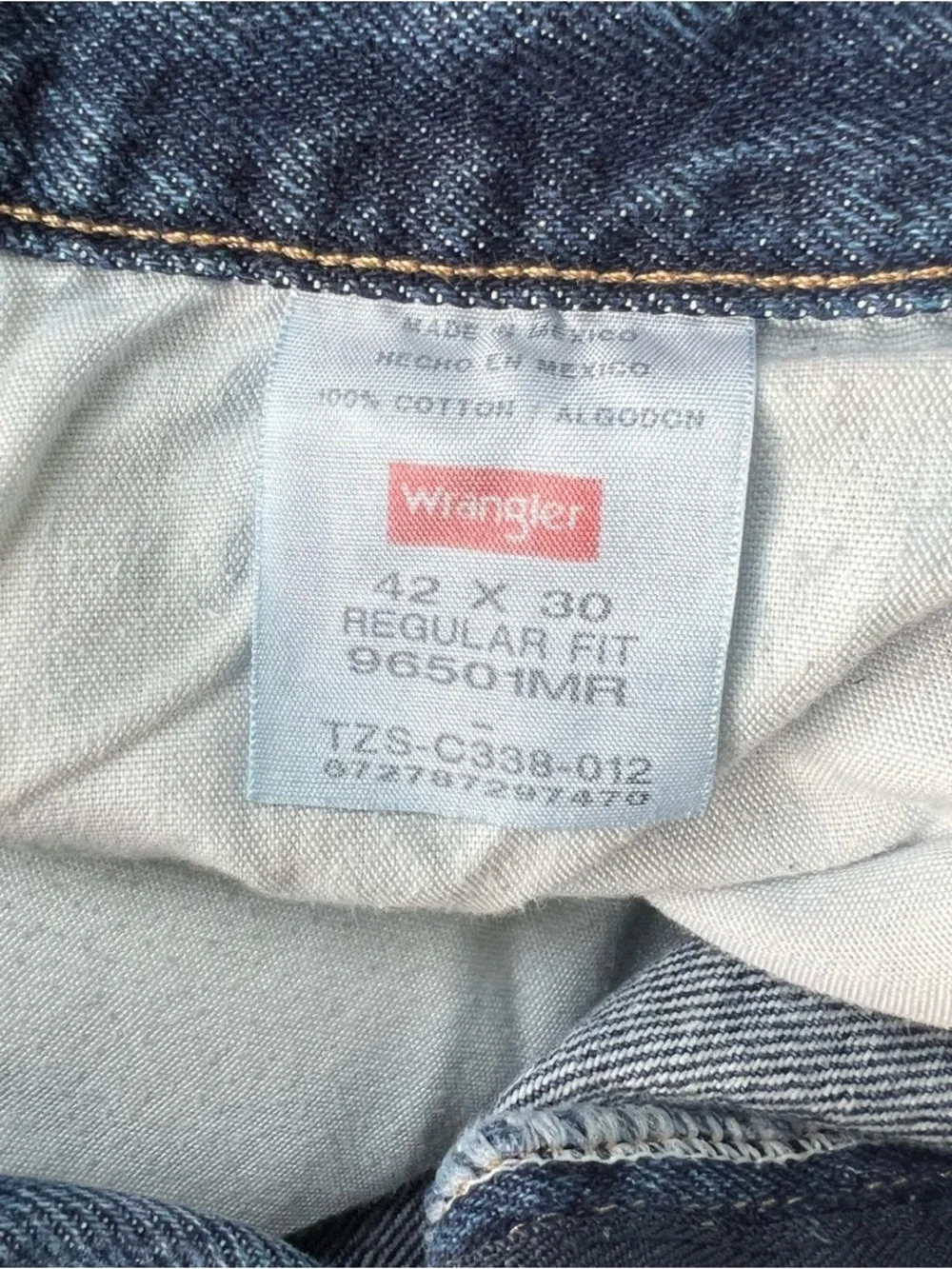 Wrangler Men's Straight-Leg Blue Jeans 5 pockets style Size 42”x30” - Picture 12 of 13